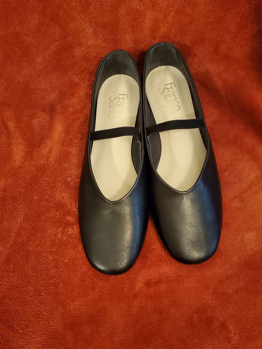 Franco Sarto Black Leather Mary Jane Flats